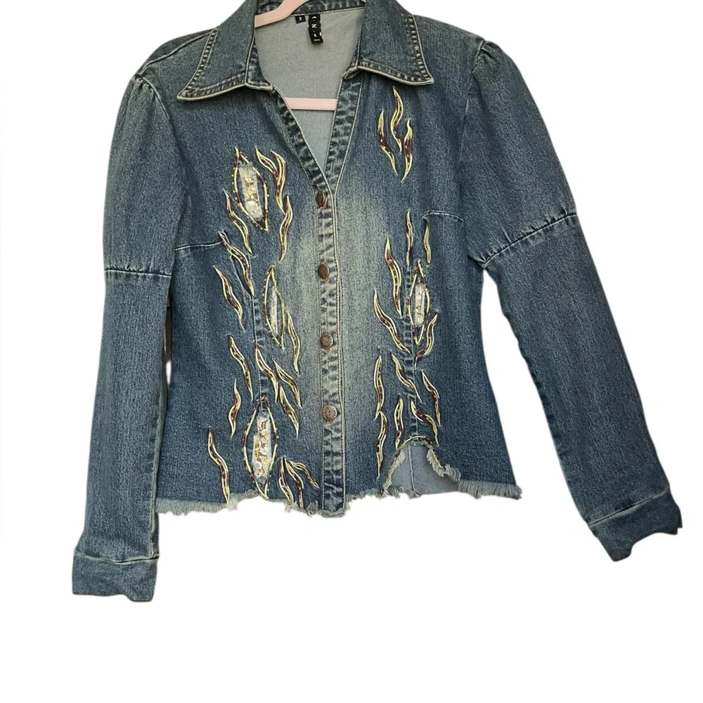 A.Z.I Jean‎ Embroidered and Beaded Jacket. Size 2